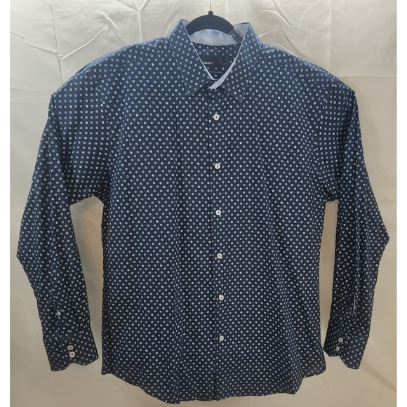 Quieti Other - 🔥 Quieti Men's Button Down Navy White Lt Blue Long Sleeve Cuff Shirt Sz XL 🔥